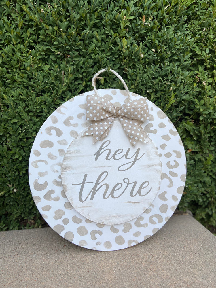The Hello There- Leopard Door Round