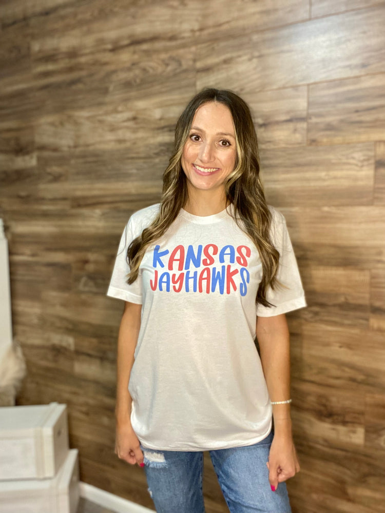Kansas Jayhawks Wavy- Graphic Tee