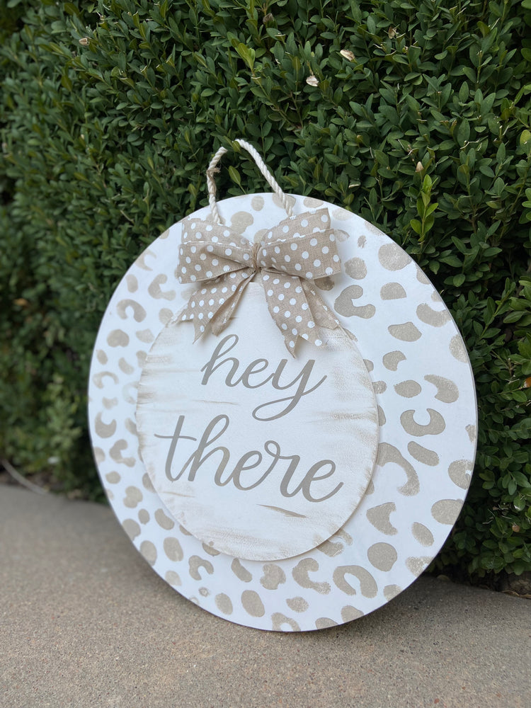 The Hello There- Leopard Door Round