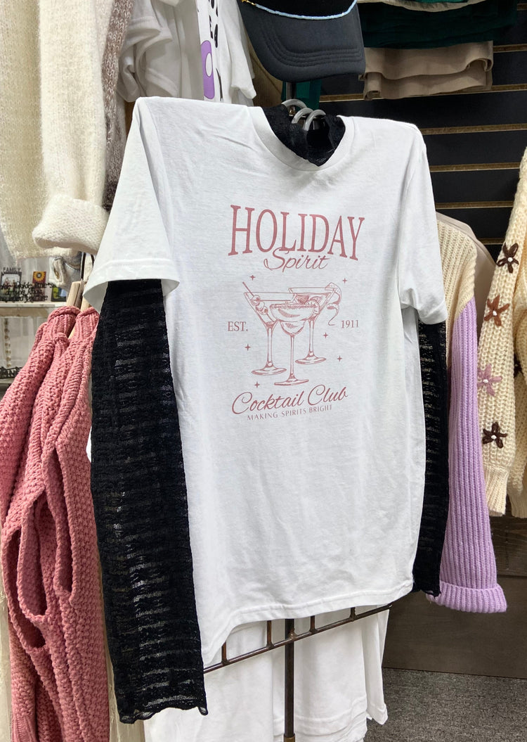 Holiday Spirits Cocktail Club- Christmas Graphic Tee