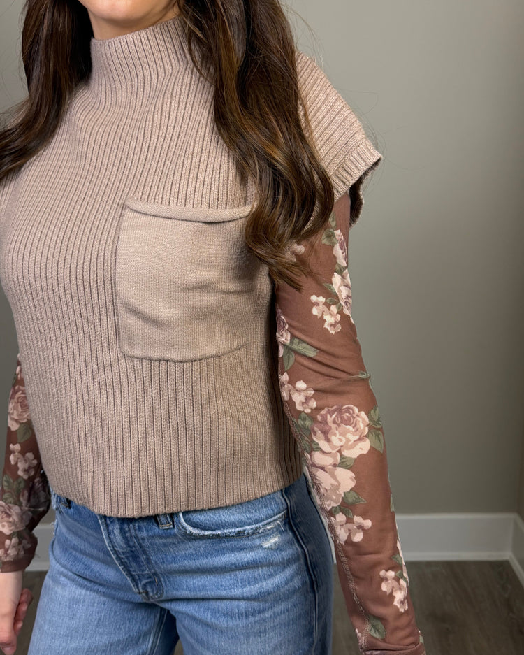 Latte Love- Cap Sleeve Sweater