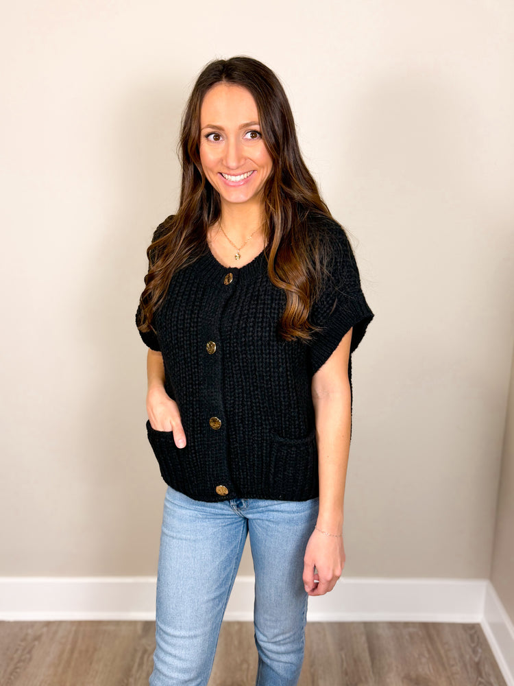 Soho Button Knit Black/Gold