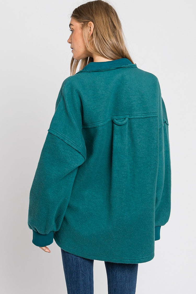 Winter Feels- Teal Fleece Shacket