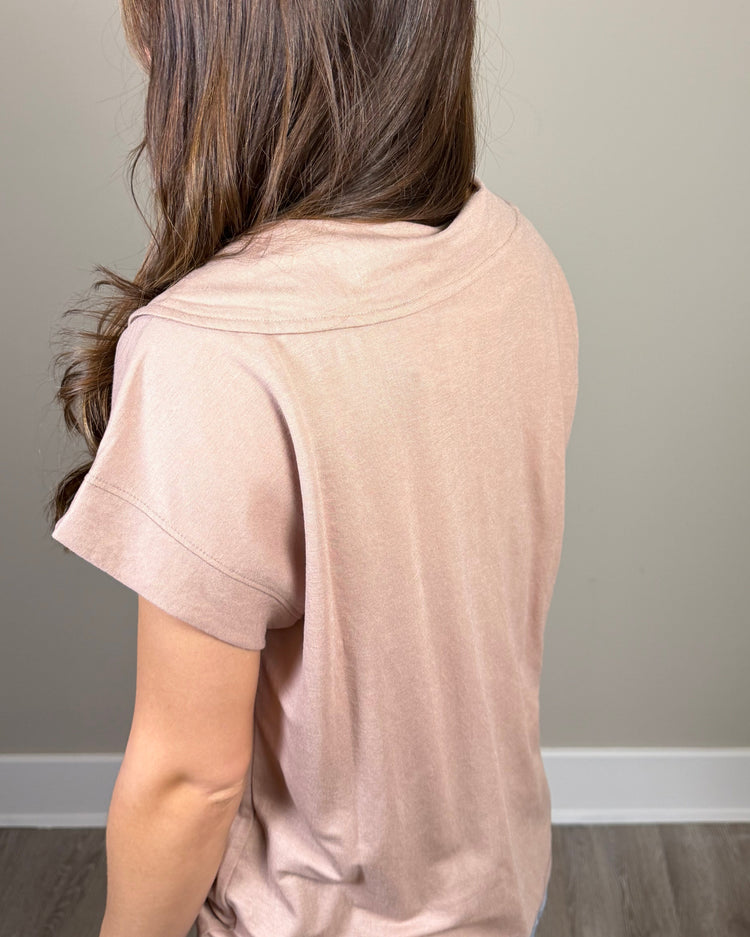 Linen Like Collared Top