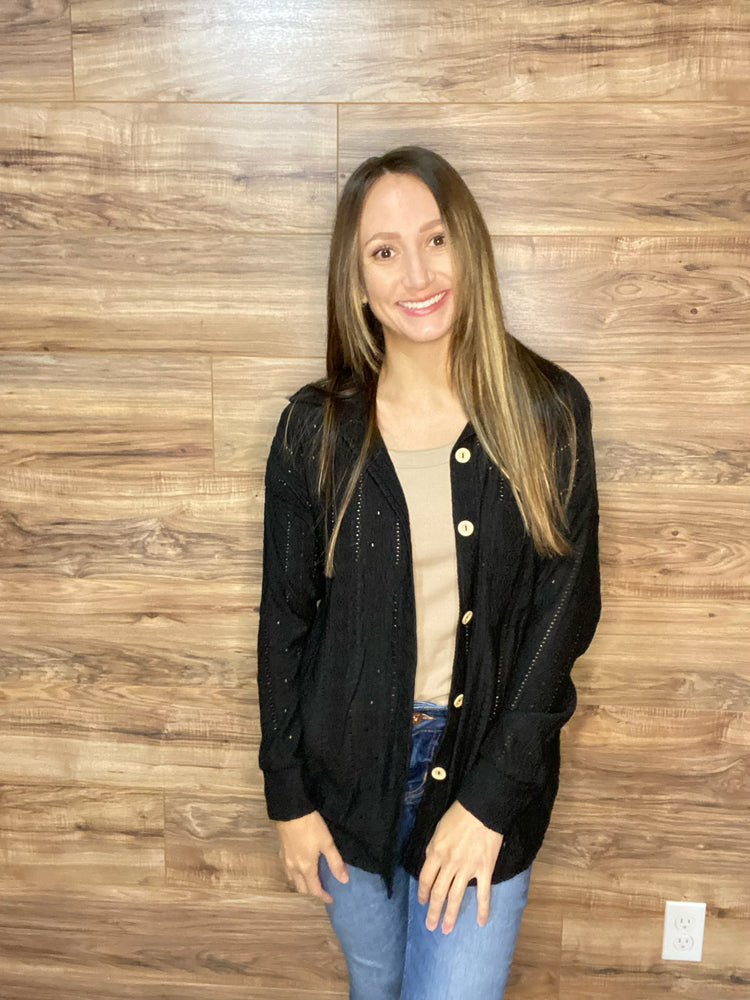 Livin’ in Lace - Patterned Pointelle Shacket