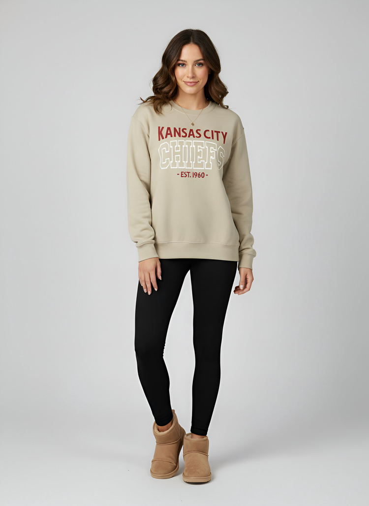 1960 Traditional Chiefs Crewneck in Sand