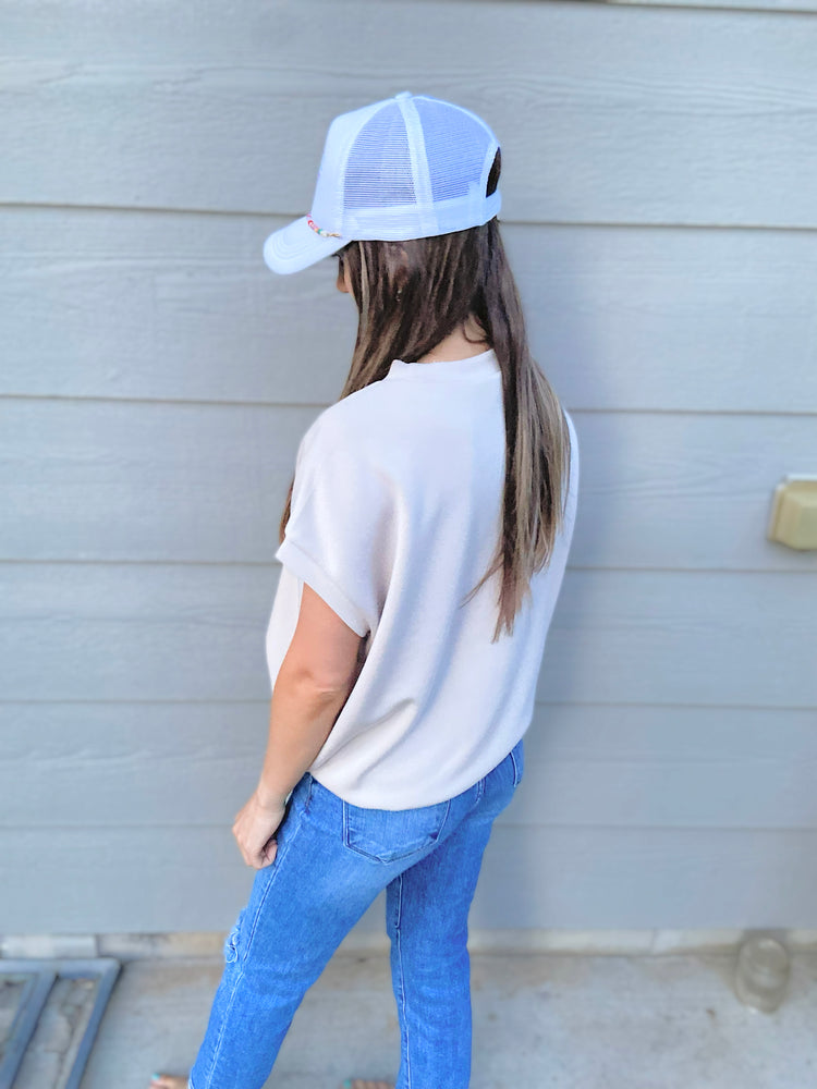 Basically Spring- Sand Short Sleeve