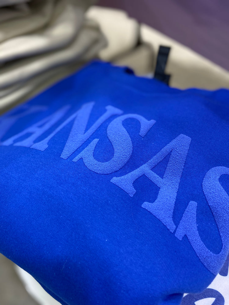 KU/ Kansas- Crewneck Sweatshirt - Puff Vinyl