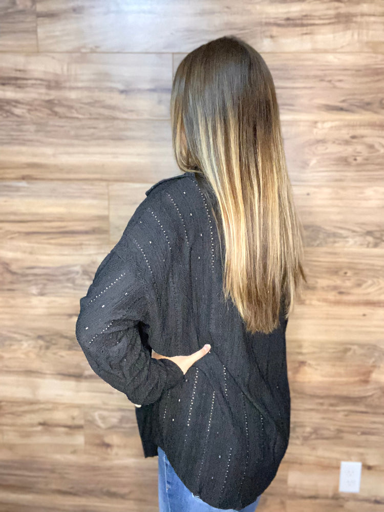 Livin’ in Lace - Patterned Pointelle Shacket