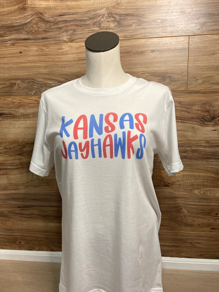 Kansas Jayhawks Wavy- Graphic Tee