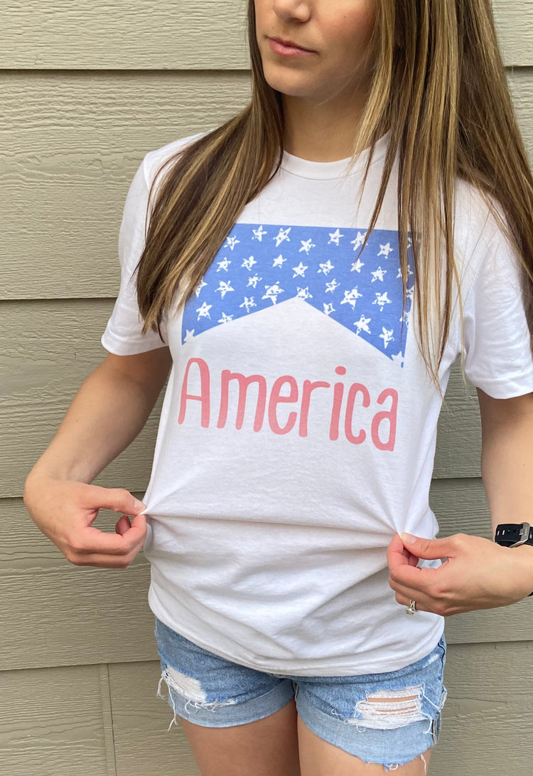 The America Tee - western star pattern