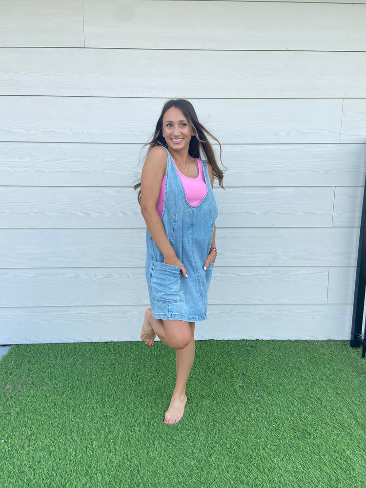 Penelope Denim Overall Dress