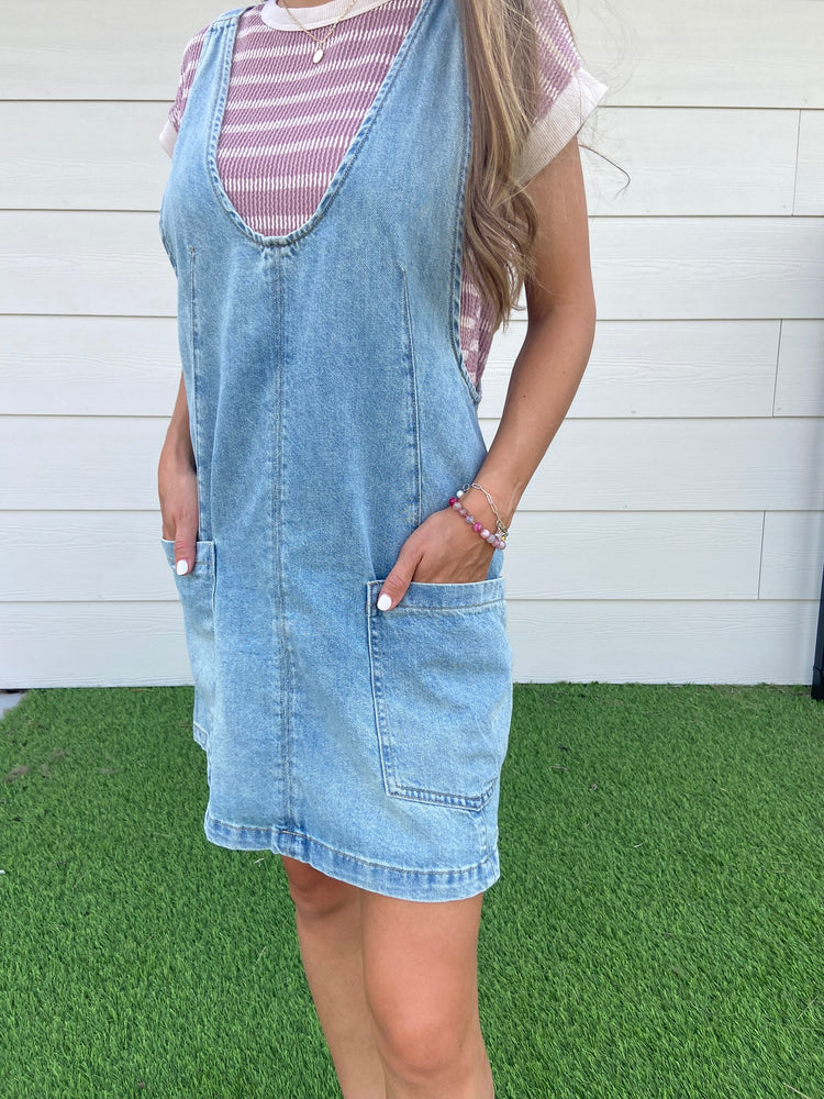 Penelope Denim Overall Dress