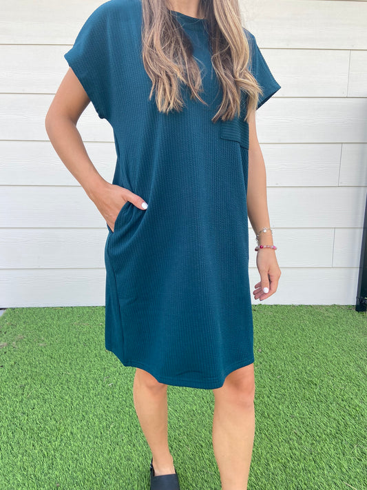 Deep Teal T-shirt Dress