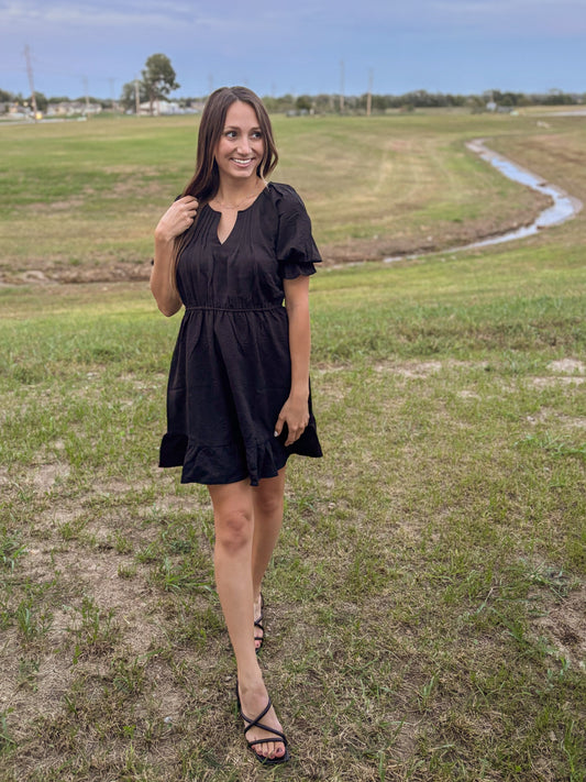 The Allie - Black Floral Dress