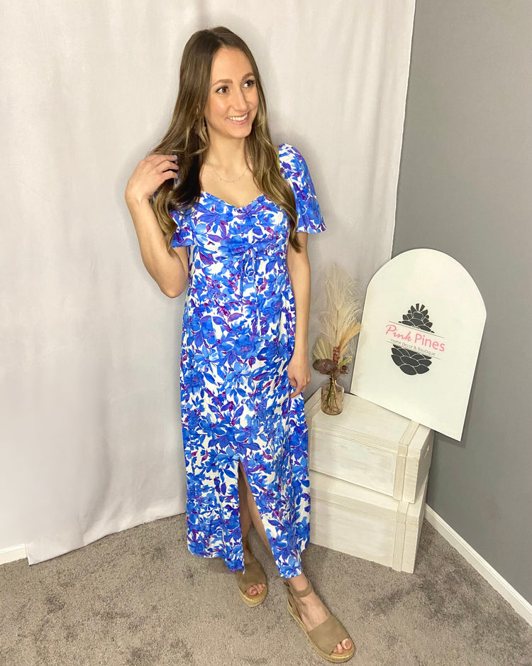 Spring Blues - Blue Floral Dress