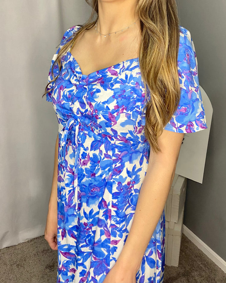Spring Blues - Blue Floral Dress