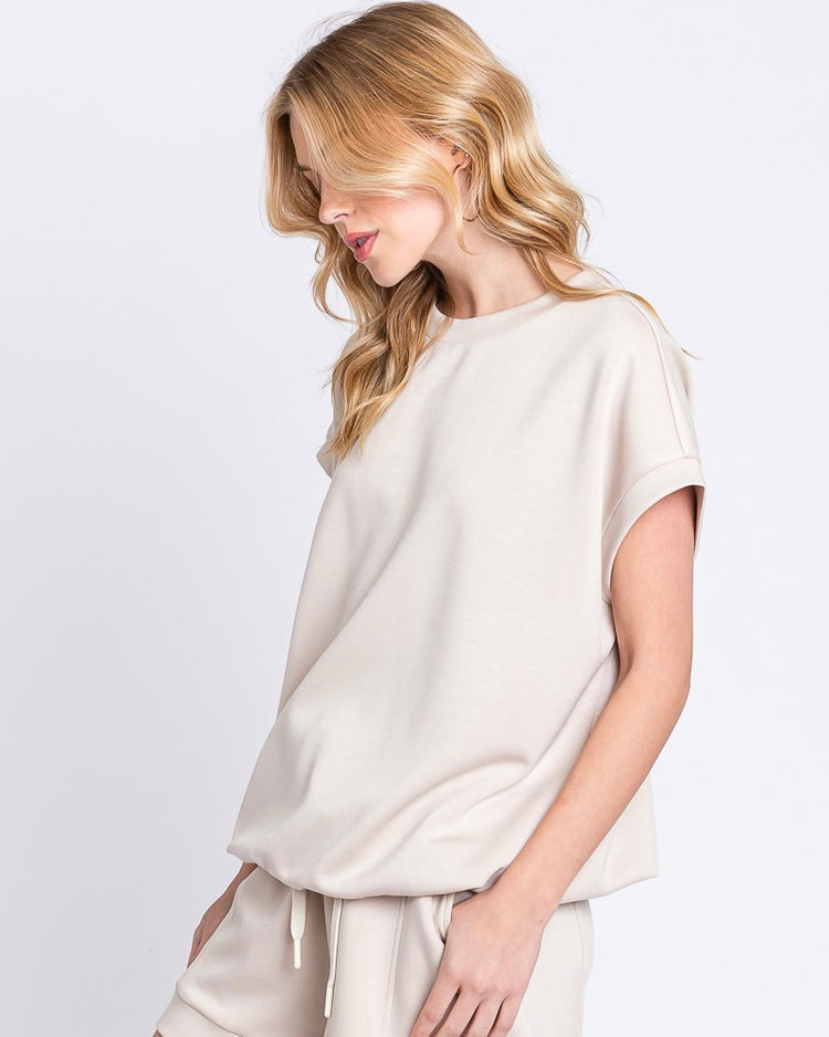 Basically Spring- Sand Short Sleeve
