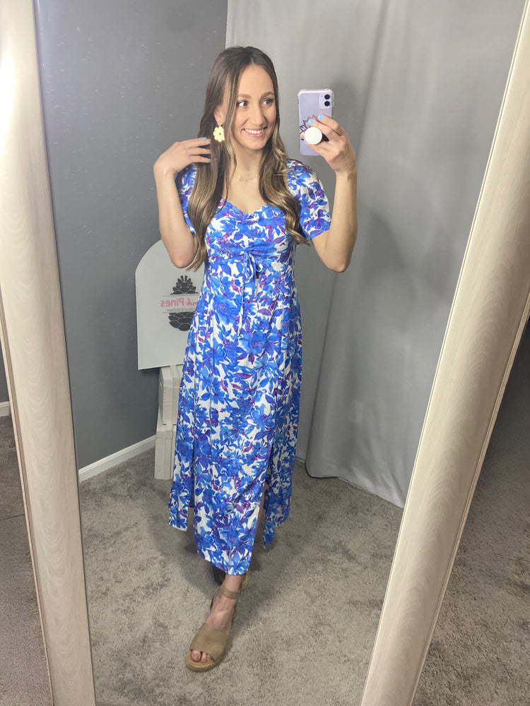 Spring Blues - Blue Floral Dress