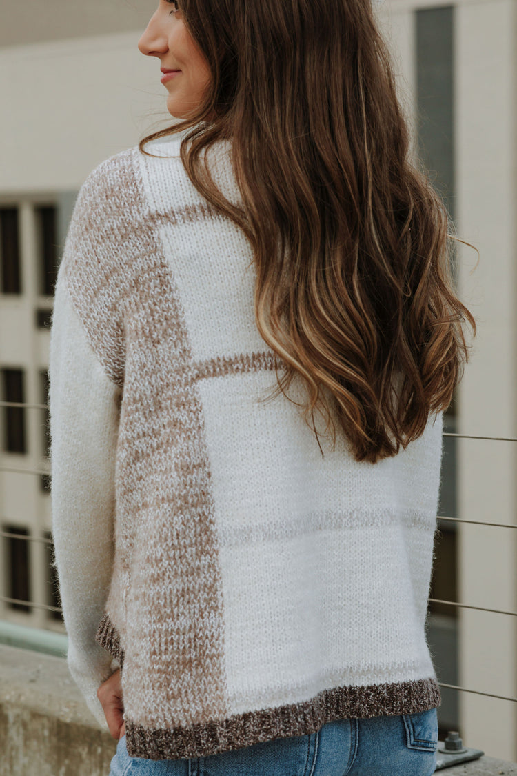 The Milani- Oat & Cream Striped Knit Sweater