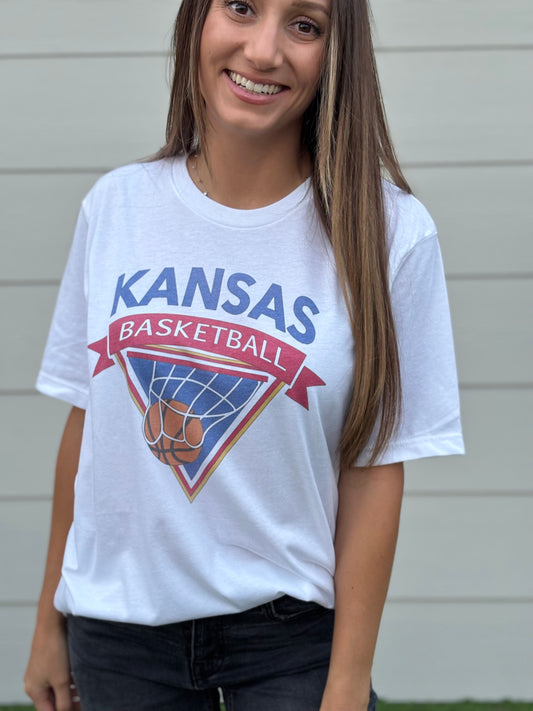 Kansas Basketball Retro- Graphic Tee