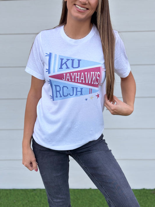 KU Pennant Banner- Graphic Tee
