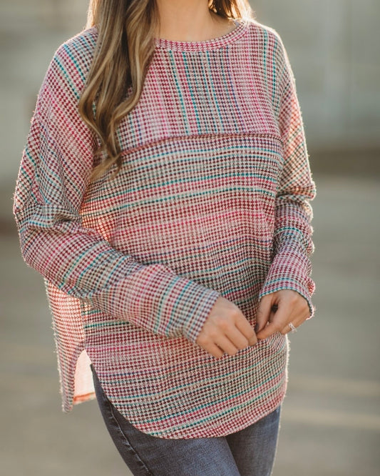 Living in Color- Multicolor Long Sleeve Knit Top