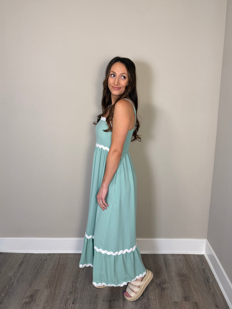 Minty Meadows - Ric Rac Maxi Dress