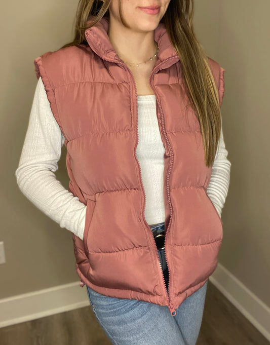 Mauve Puffer Vest