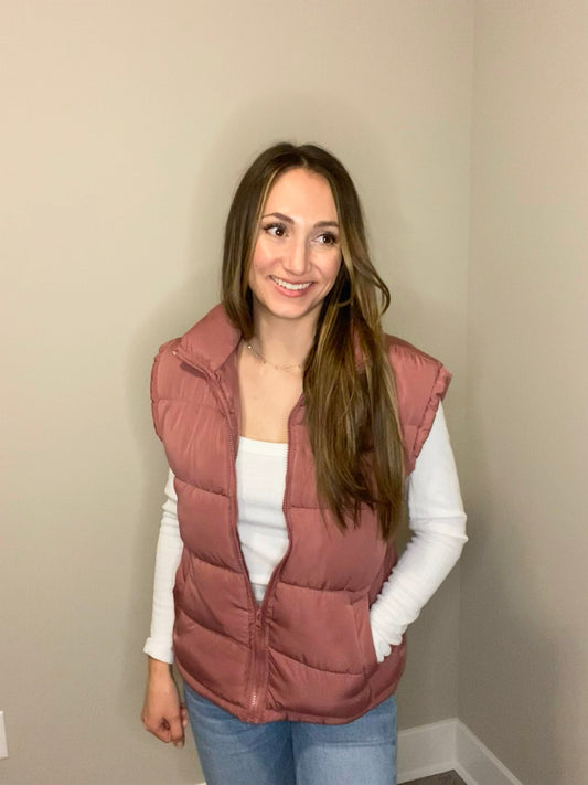 Mauve Puffer Vest