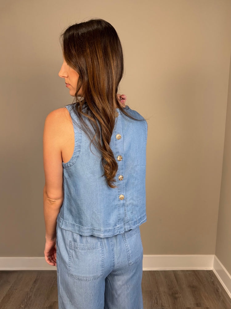 Skies are Blue Set - Chambray Tank