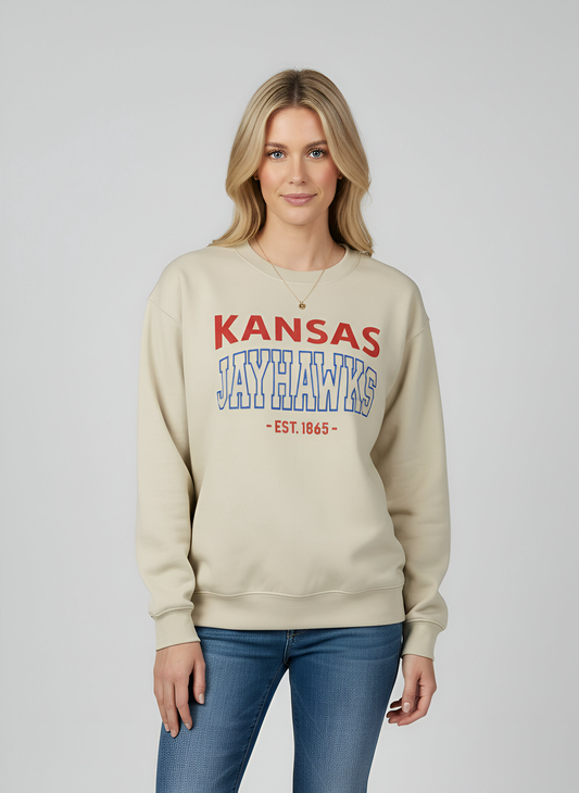 1865 Traditional KU Crewneck in Sand