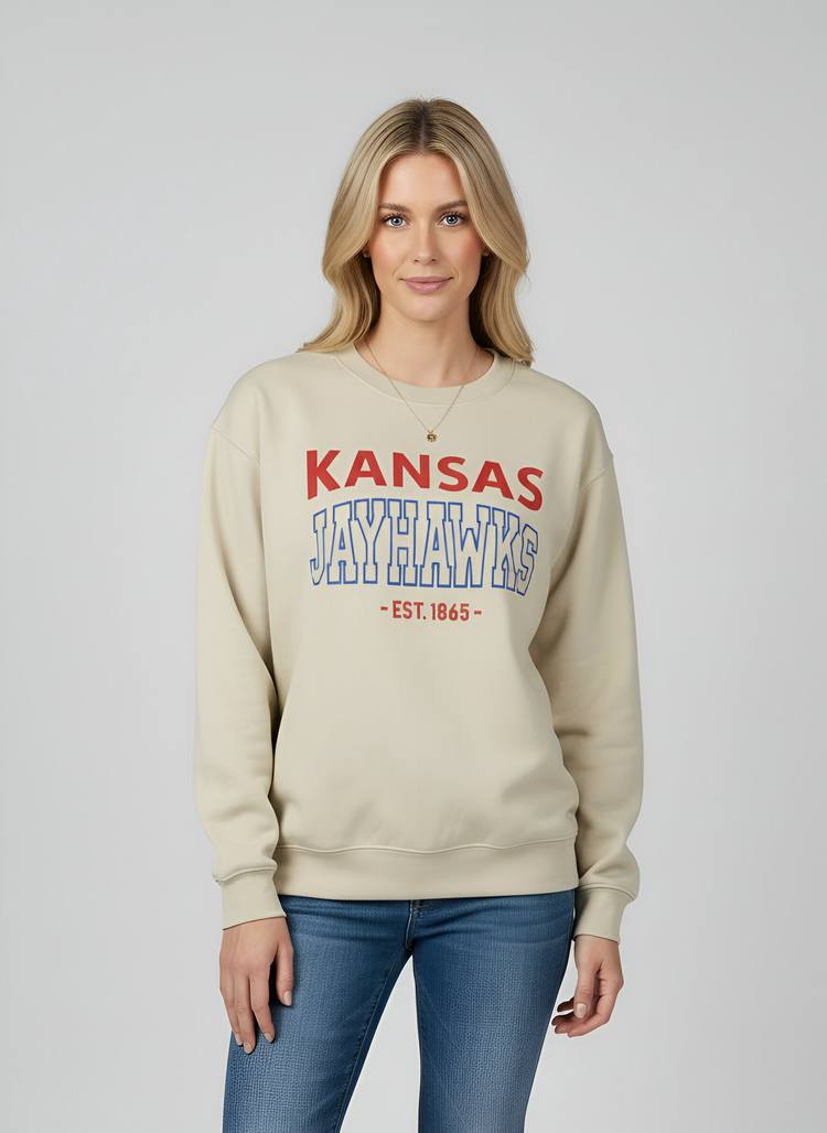 1865 Traditional KU Crewneck in Sand