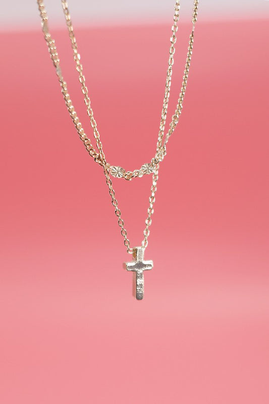 Keep the Faith -Layered Cross Necklace in Gold
