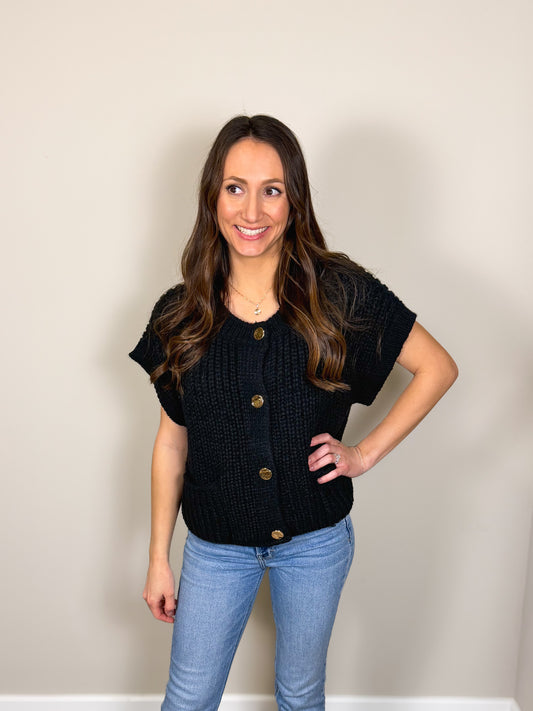 Soho Button Knit Black/Gold