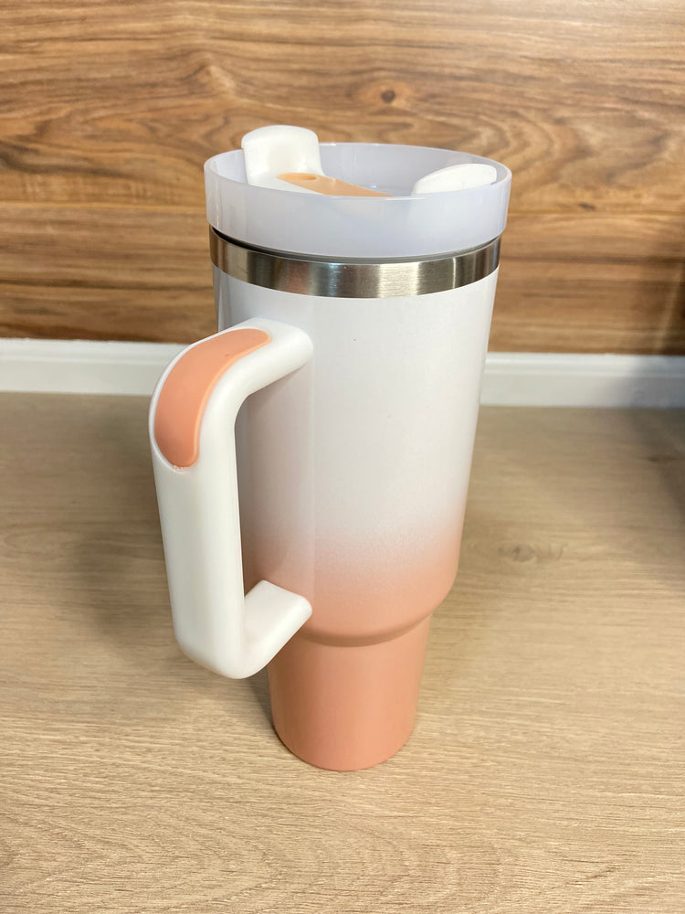 40 oz Insulated Tumbler - in Peach Pink Ombré