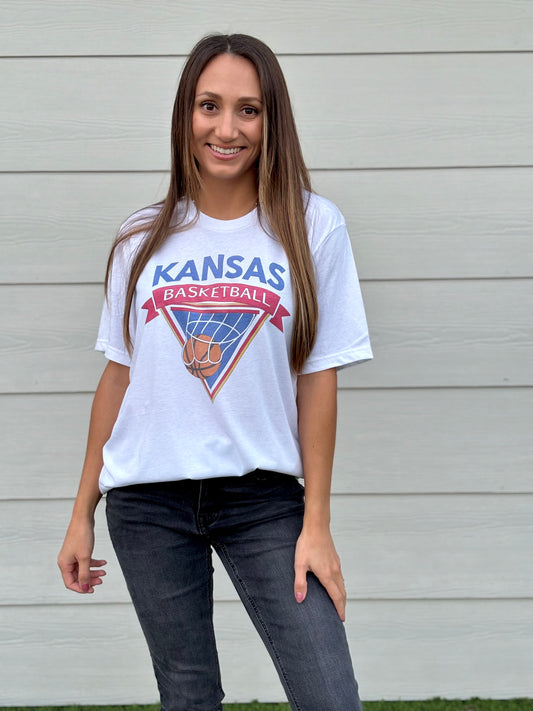 Kansas Basketball Retro- Graphic Tee