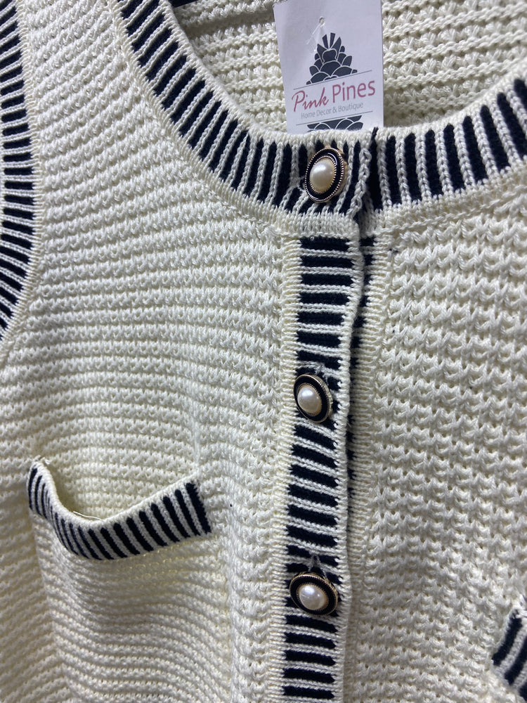 It's Old Money  - Cream & Black Sweater Vest