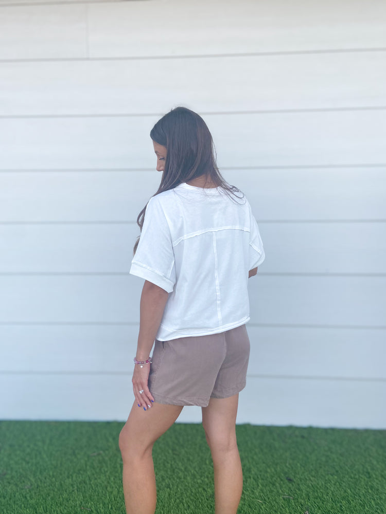 A Neutral Summer- Brown Drawstring Short