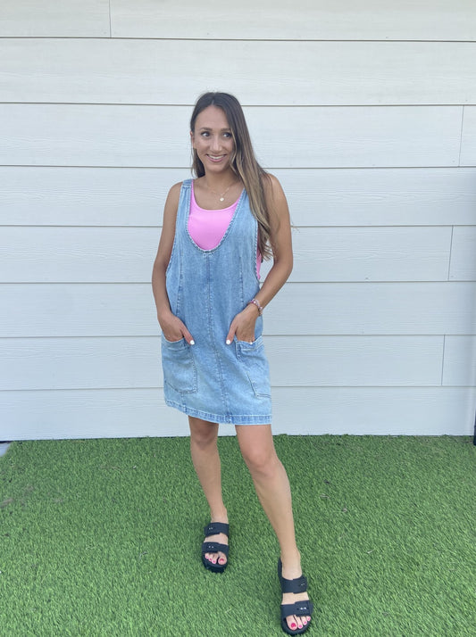 Penelope Denim Overall Dress