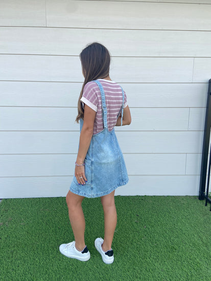 pink dress overalls Spring Denim Overalls (Pink) XL