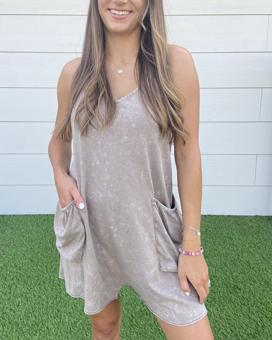A Neutral Summer- Taupe Romper