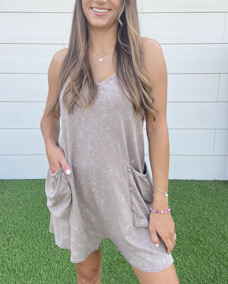 A Neutral Summer- Taupe Romper