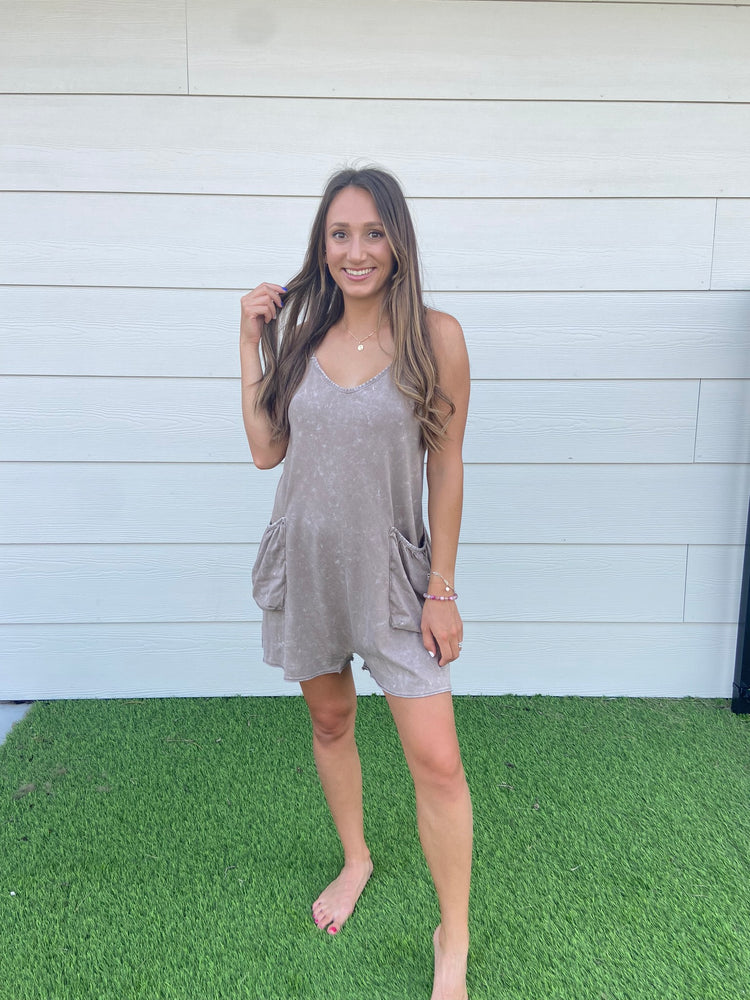 A Neutral Summer- Taupe Romper