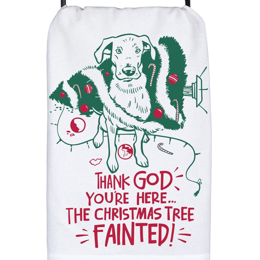 Christmas Tree Fainted! - Tea Towel